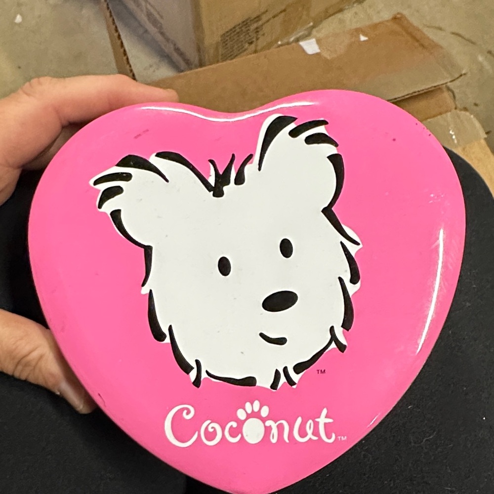 American girl Coconut Heart-Shaped Pink Tin cookie cutters with recipe cards